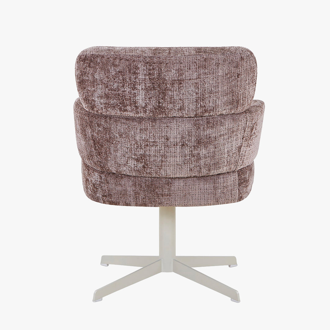 NEJYA Fauteuil en tissu taupe pieds en métal gris