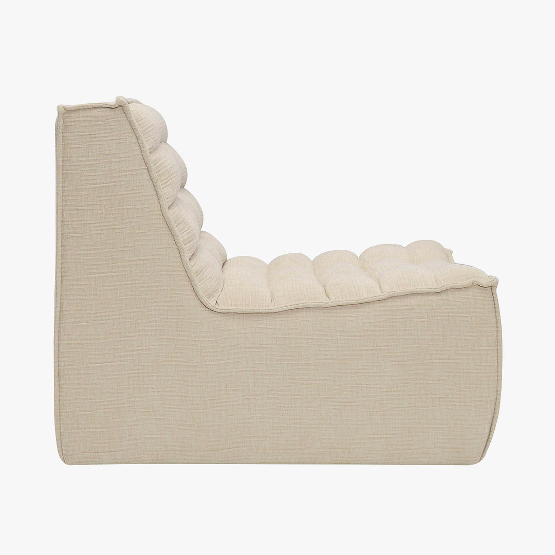 ZEYNA Fauteuil modulable en tissu beige