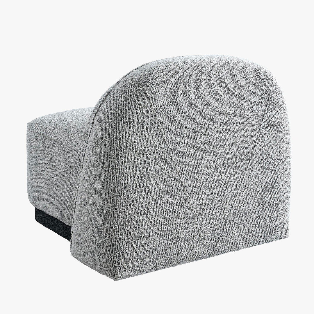 BERY Fauteuil pivotant en tissu bouclette gris