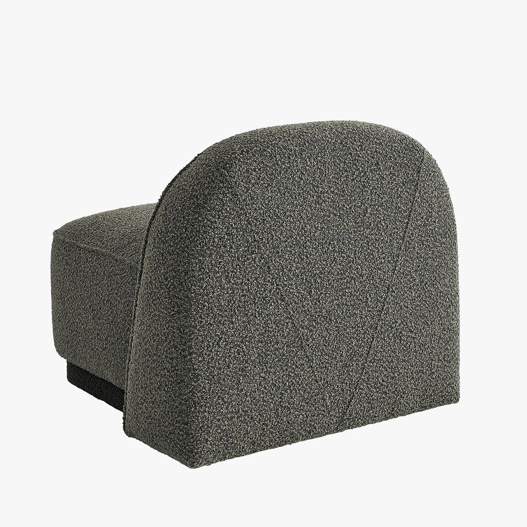 BERY Fauteuil pivotant en tissu bouclette vert