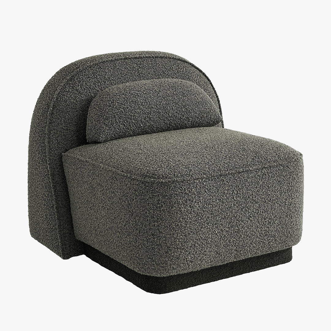 BERY Fauteuil pivotant en tissu bouclette vert