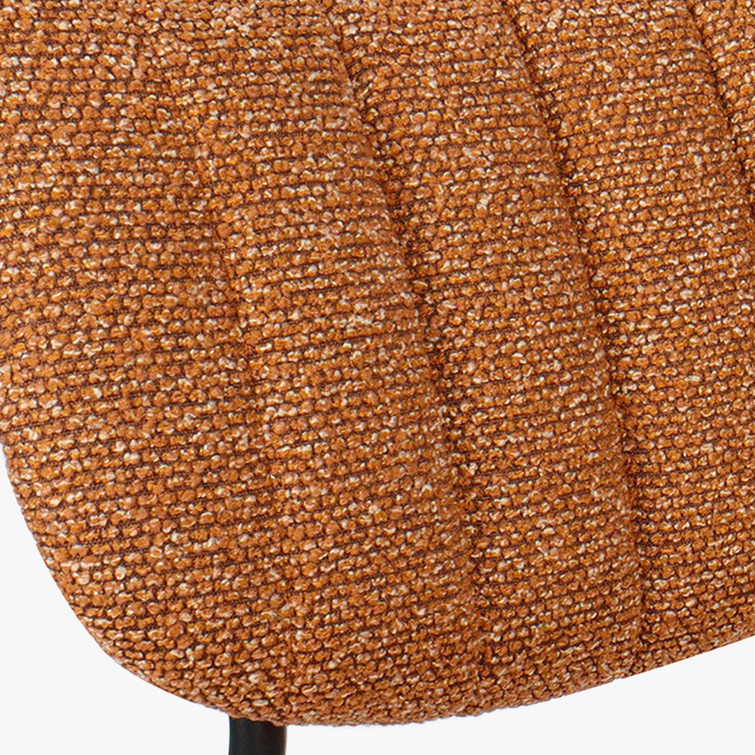 JAYDA Lot de 2 chaises en tissu orange piètement métal noir