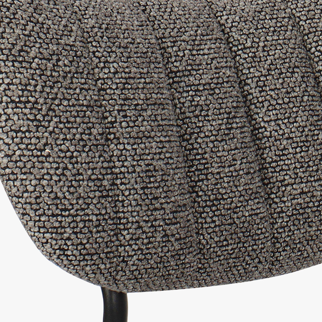 JAYDA Lot de 2 chaises en tissu gris foncé piètement métal noir