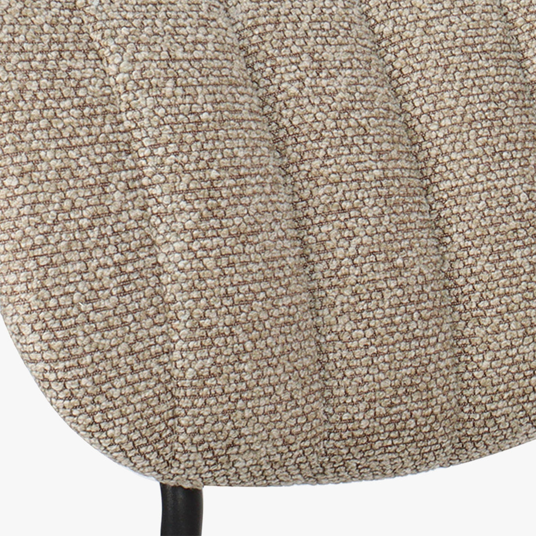 JAYDA Lot de 2 chaises en tissu taupe piètement métal noir