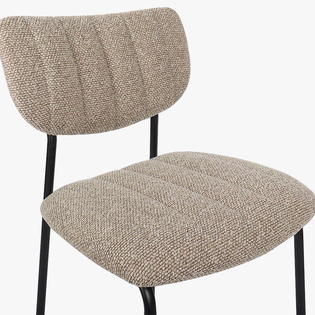 JAYDA Lot de 2 chaises en tissu taupe piètement métal noir