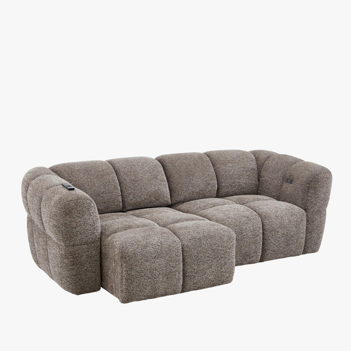 NALA Canapé 3 places relax électrique avec assises coulissantes en tissu taupe