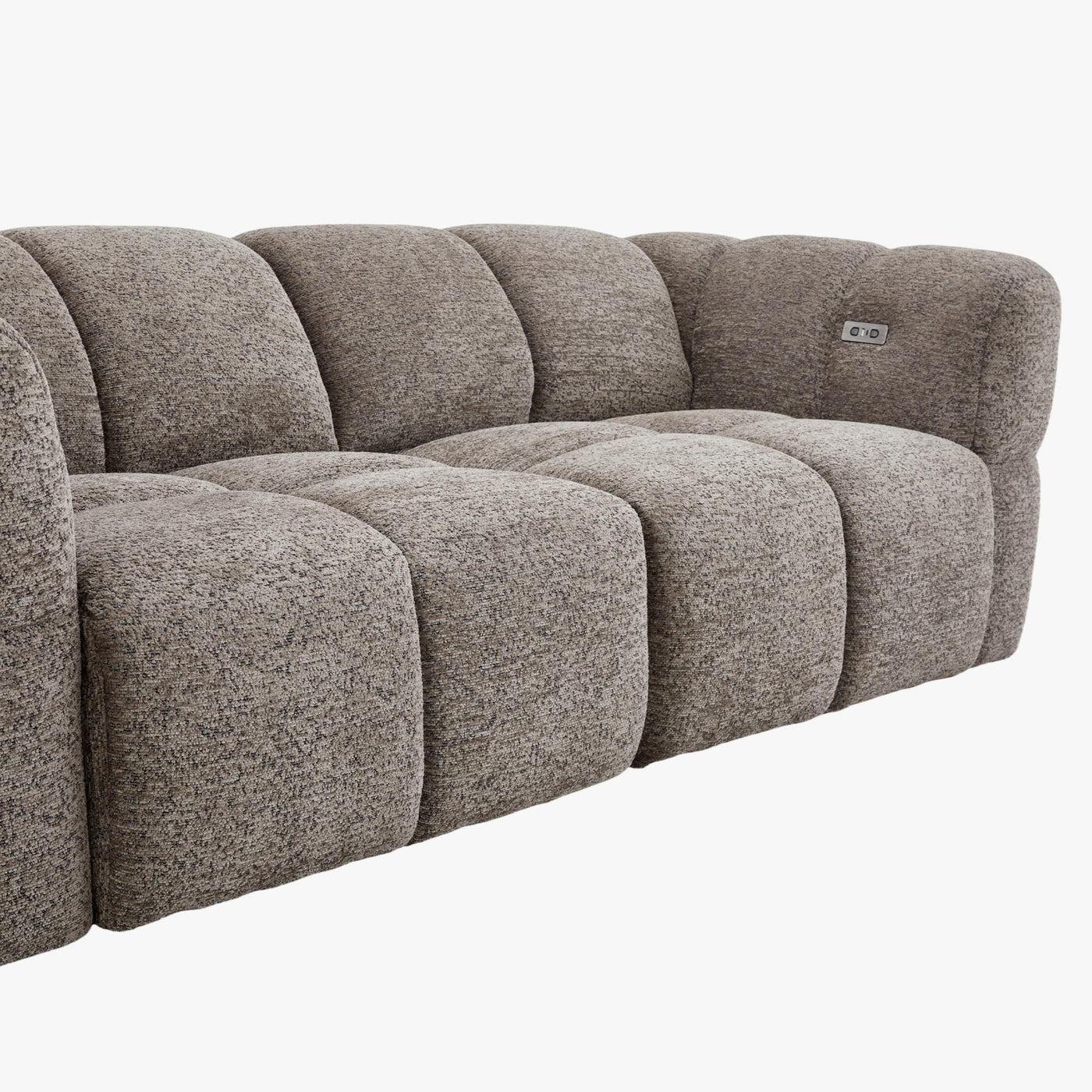 NALA Canapé 3 places relax électrique avec assises coulissantes en tissu taupe