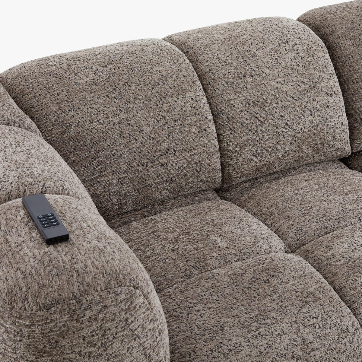 NALA Canapé 3 places relax électrique avec assises coulissantes en tissu taupe