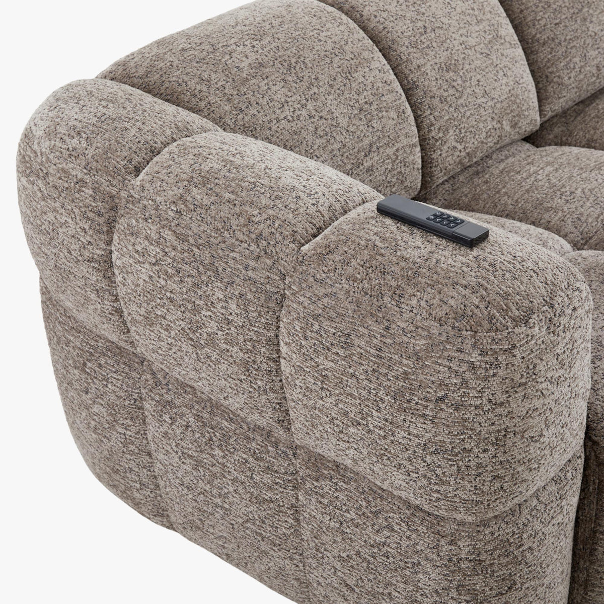 NALA Canapé 3 places relax électrique avec assises coulissantes en tissu taupe