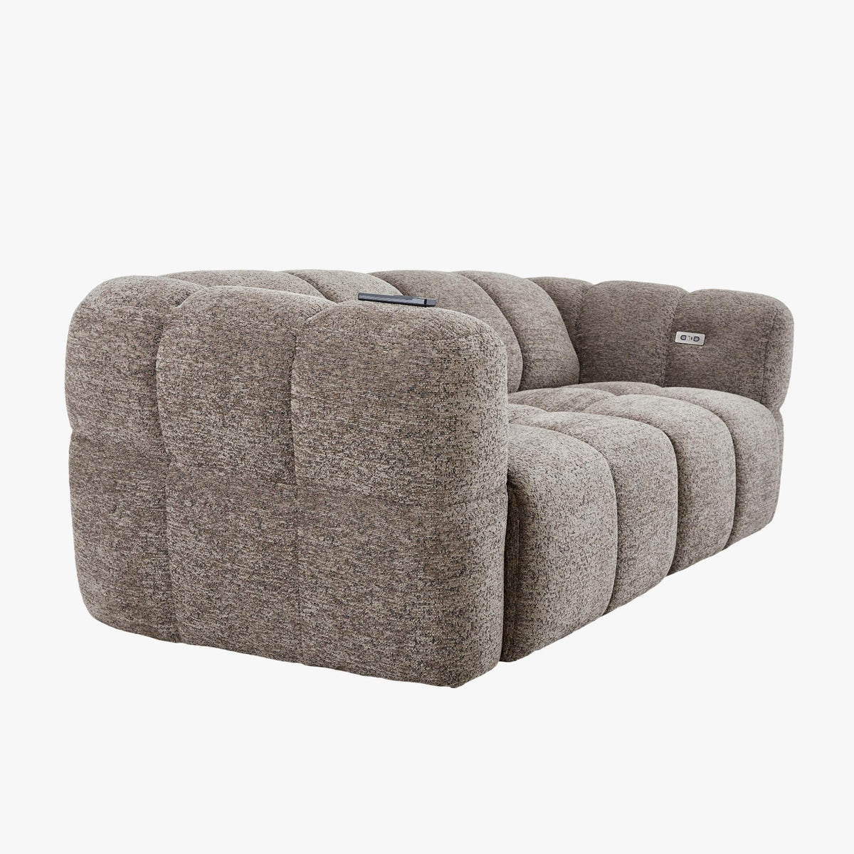 NALA Canapé 3 places relax électrique avec assises coulissantes en tissu taupe