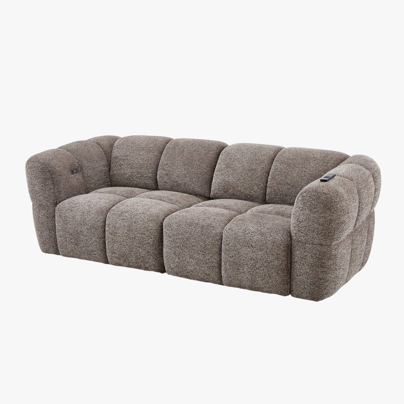 NALA Canapé 3 places relax électrique avec assises coulissantes en tissu taupe