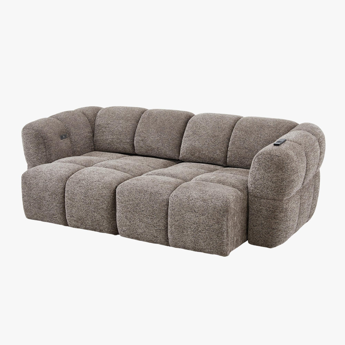 NALA Canapé 3 places relax électrique avec assises coulissantes en tissu taupe