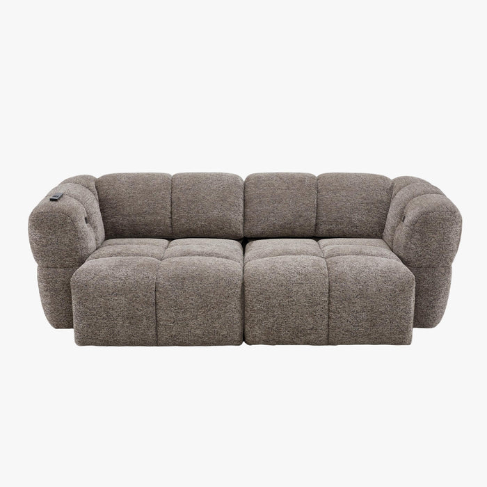 NALA Canapé 3 places relax électrique avec assises coulissantes en tissu taupe