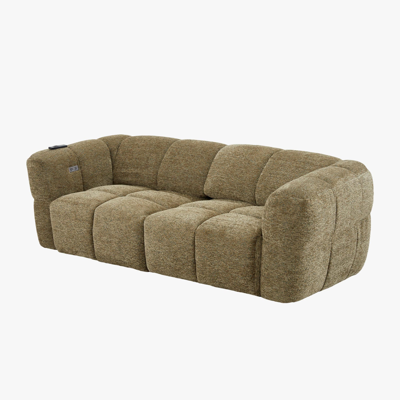 NALA Canapé 3 places relax électrique avec assises coulissantes en tissu vert