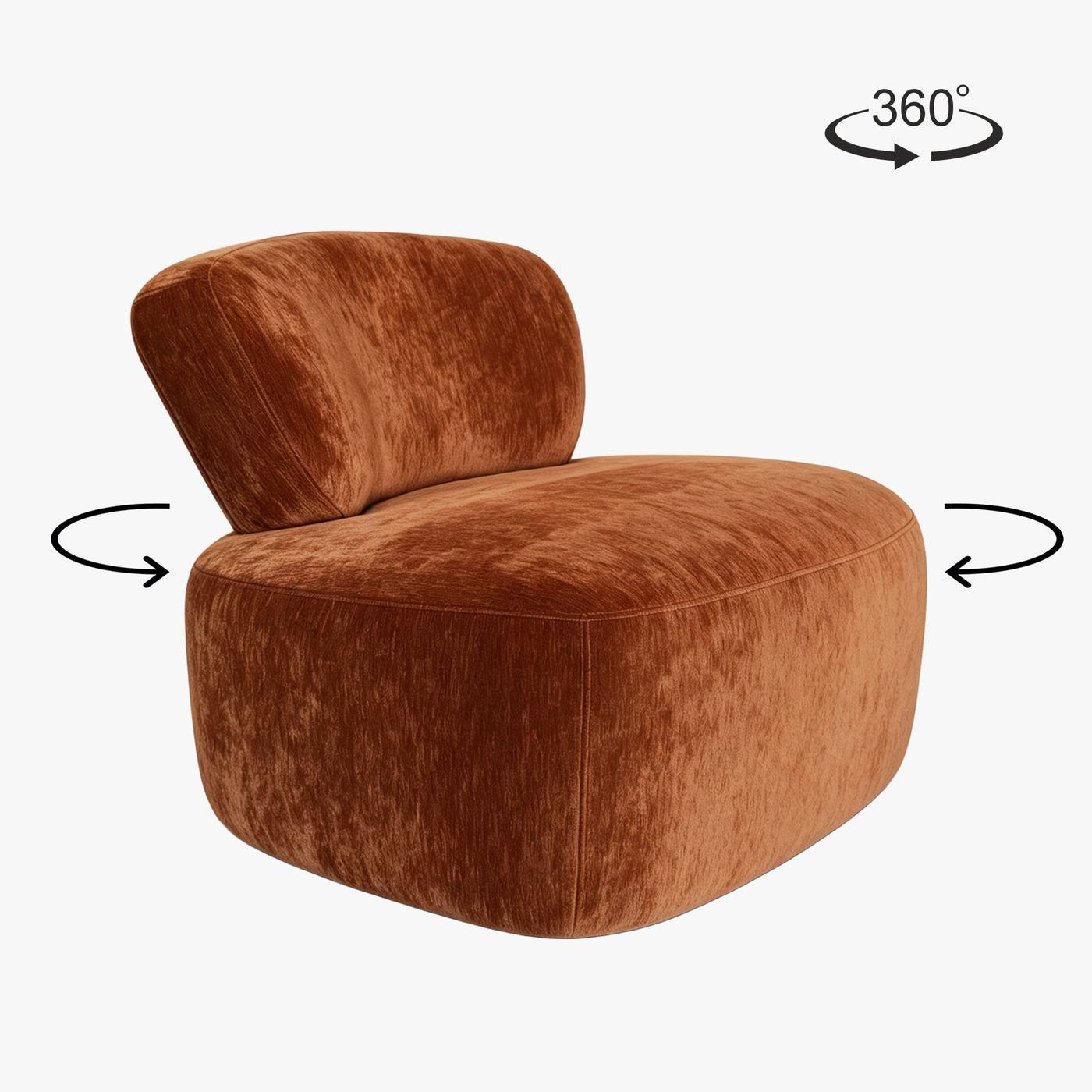 ASTON Fauteuil en tissu terracotta - Fauteuils - Mobilier Deco