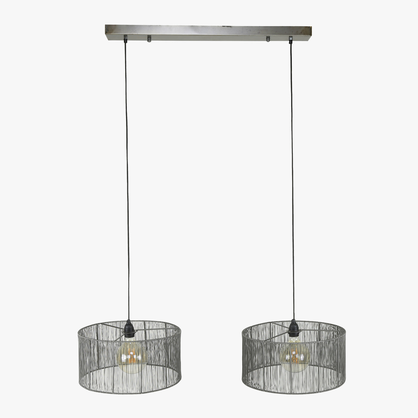 LUMIRA Suspension 2 lampes en métal argenté 120x150 cm