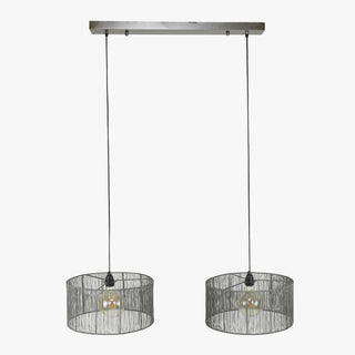 LUMIRA Suspension 2 lampes en métal argenté 120x150 cm