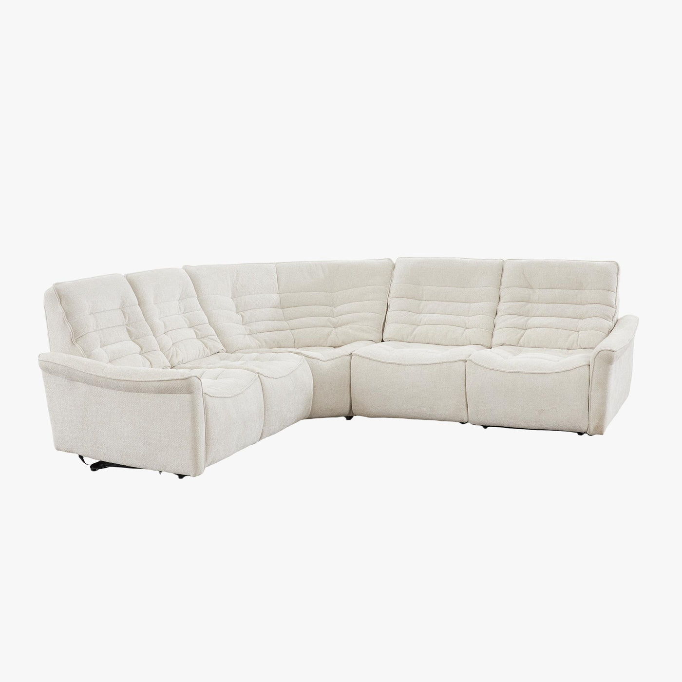 CHILLY Canapé d'angle relax électrique réversible en tissu beige