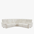 CHILLY Canapé d'angle relax électrique réversible en tissu beige