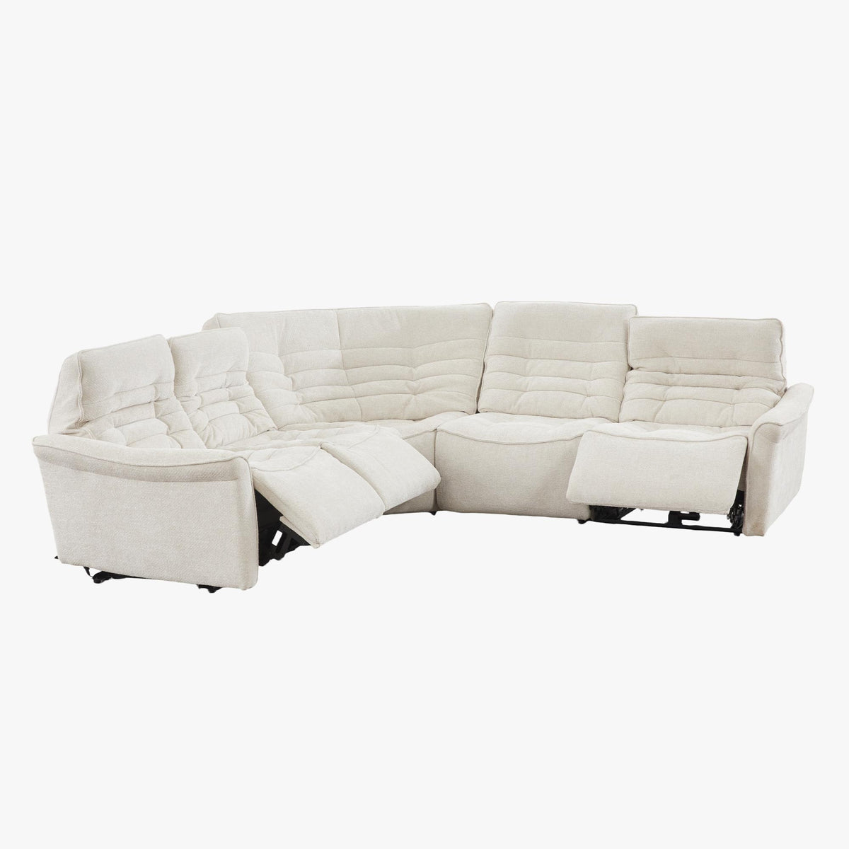 CHILLY Canapé d'angle relax électrique réversible en tissu beige