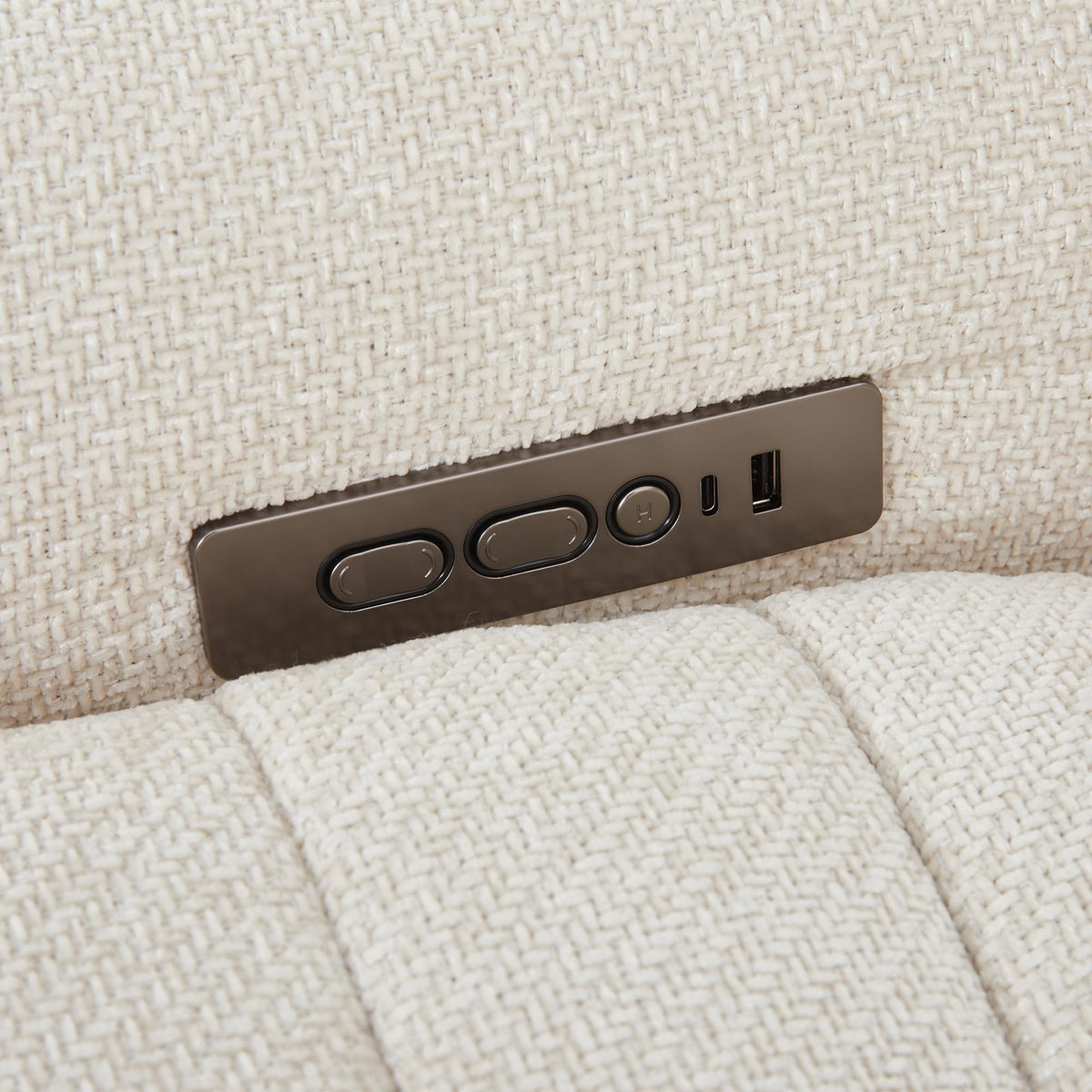 CHILLY Canapé d'angle relax électrique réversible en tissu beige