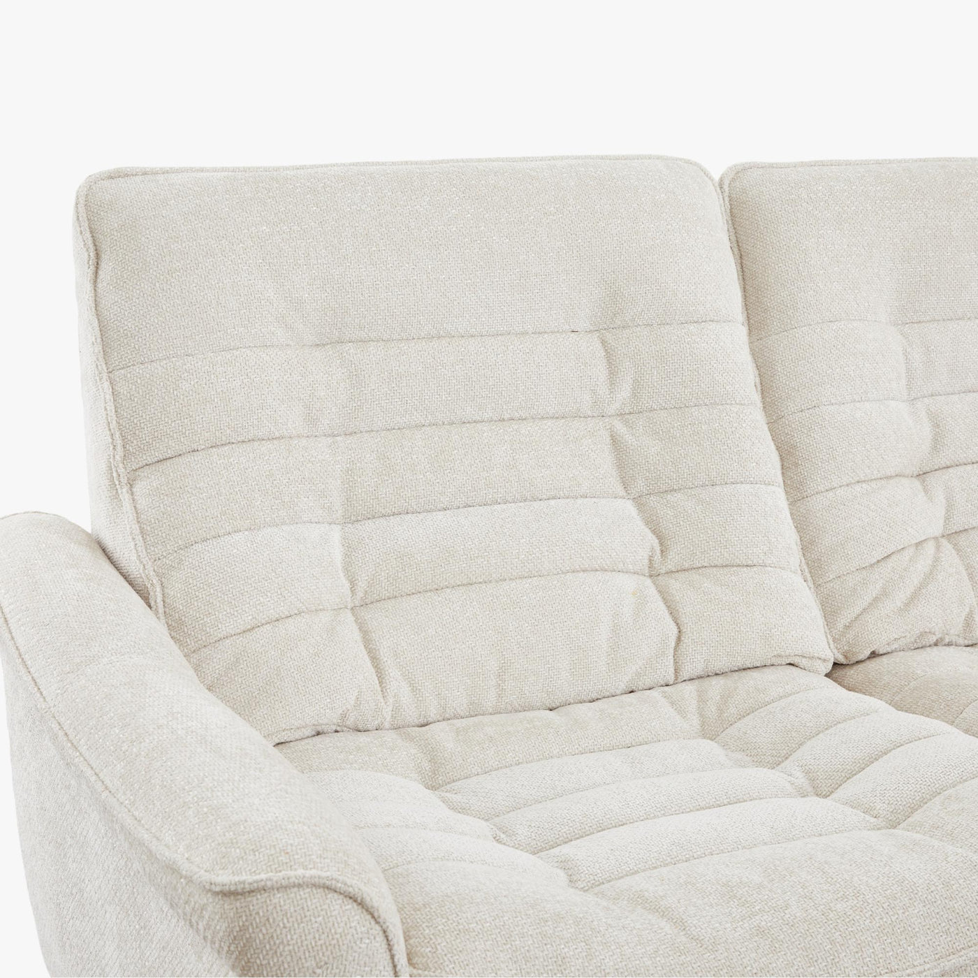 CHILLY Canapé d'angle relax électrique réversible en tissu beige