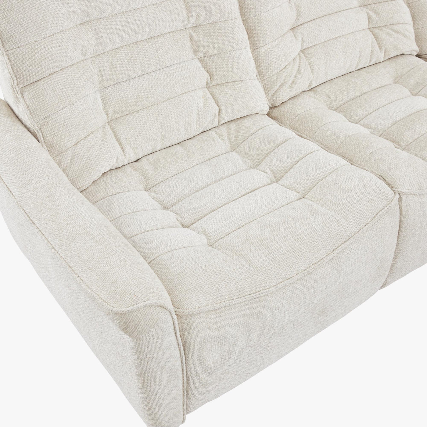 CHILLY Canapé d'angle relax électrique réversible en tissu beige