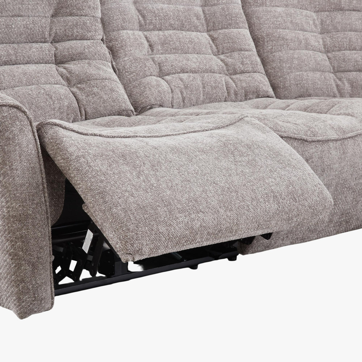 CHILLY Canapé d'angle relax électrique réversible en tissu taupe