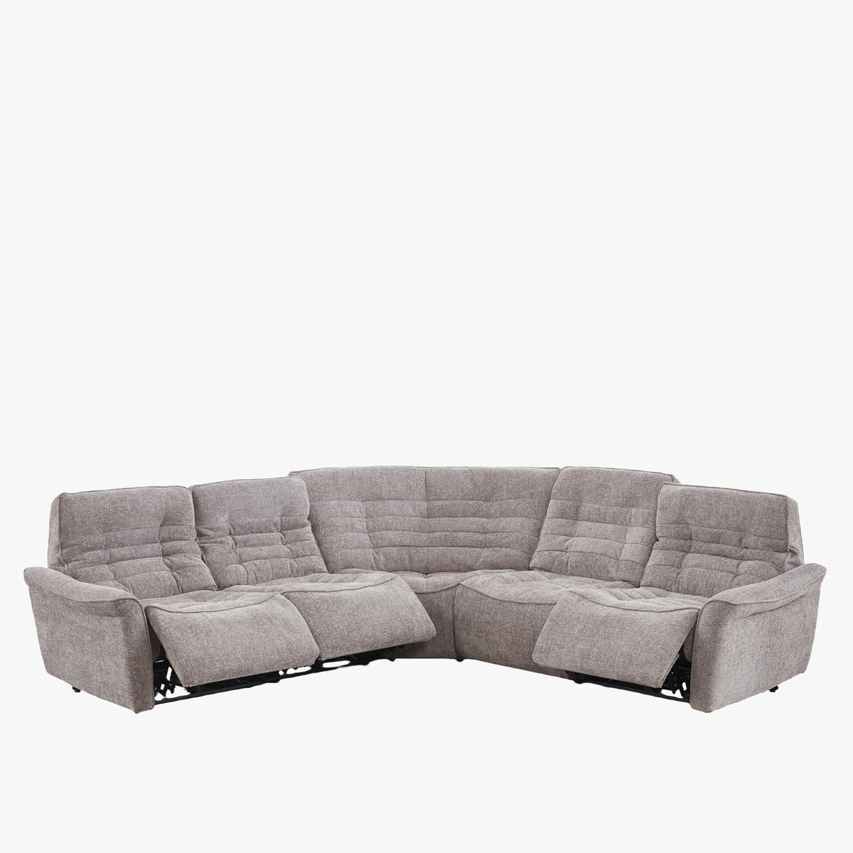 CHILLY Canapé d'angle relax électrique réversible en tissu taupe