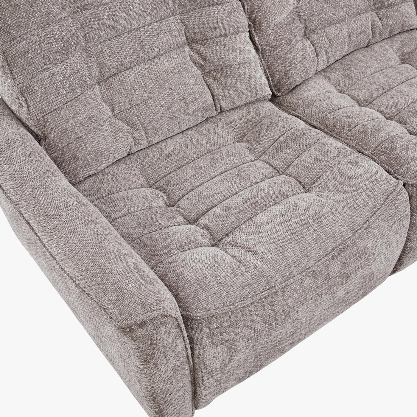 CHILLY Canapé d'angle relax électrique réversible en tissu taupe