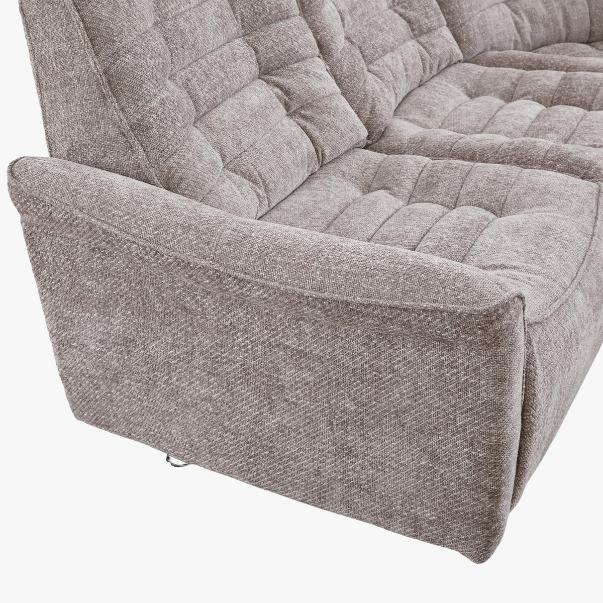 CHILLY Canapé d'angle relax électrique réversible en tissu taupe