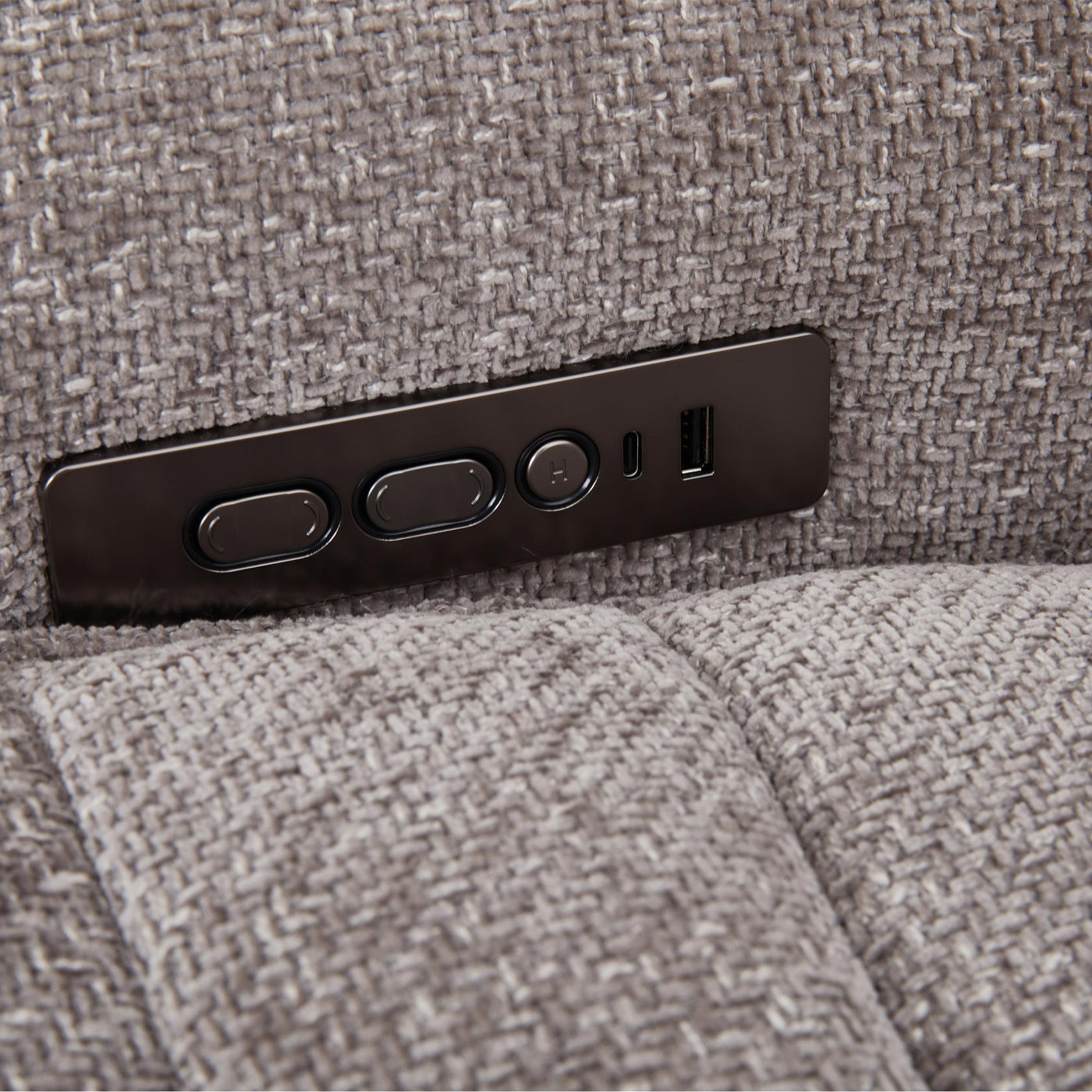 CHILLY Canapé d'angle relax électrique réversible en tissu taupe