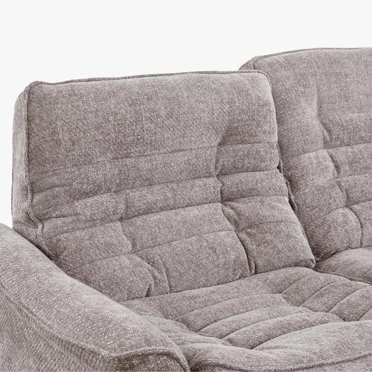 CHILLY Canapé d'angle relax électrique réversible en tissu taupe