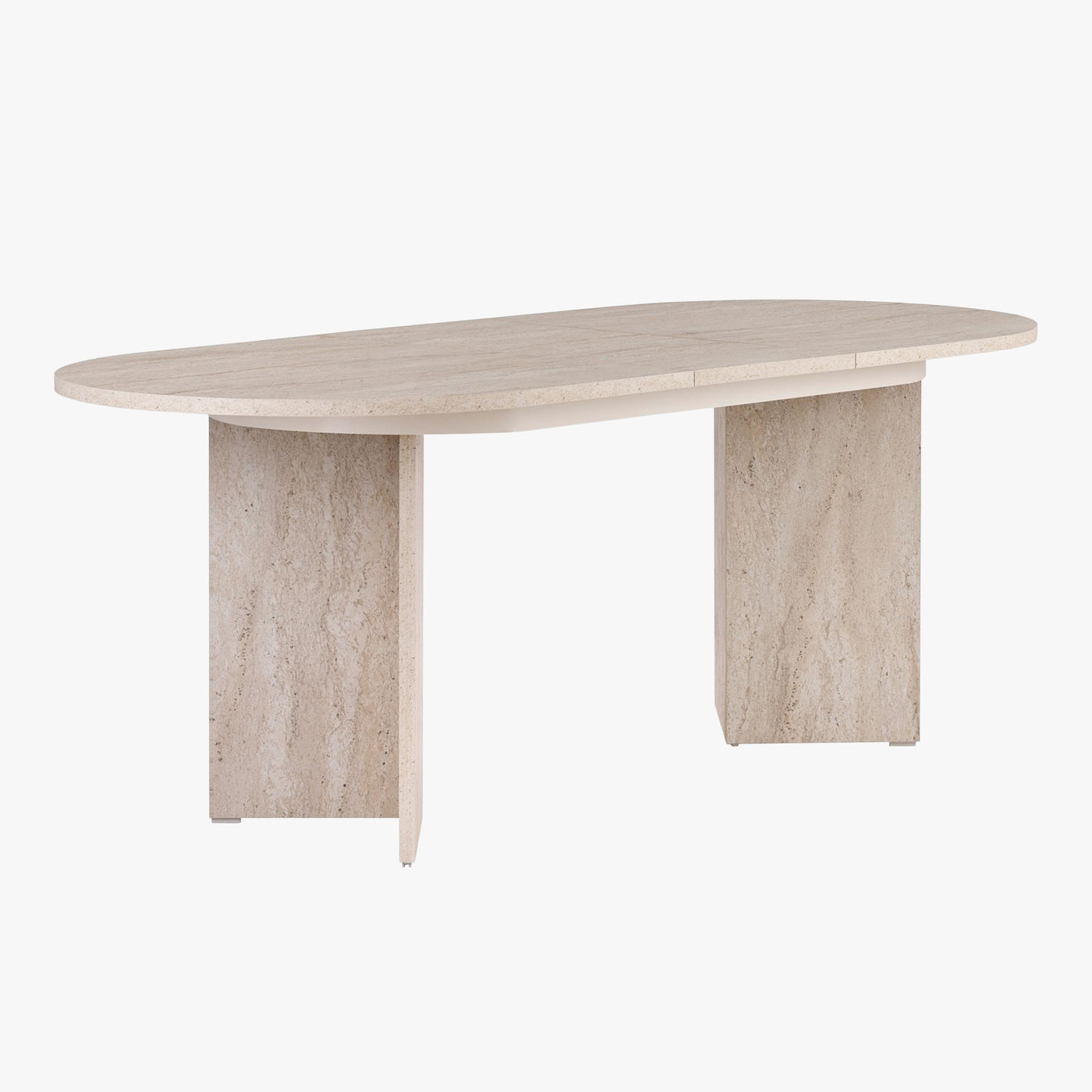 BELORA XL Table à manger extensible ovale beige 160-200 cm