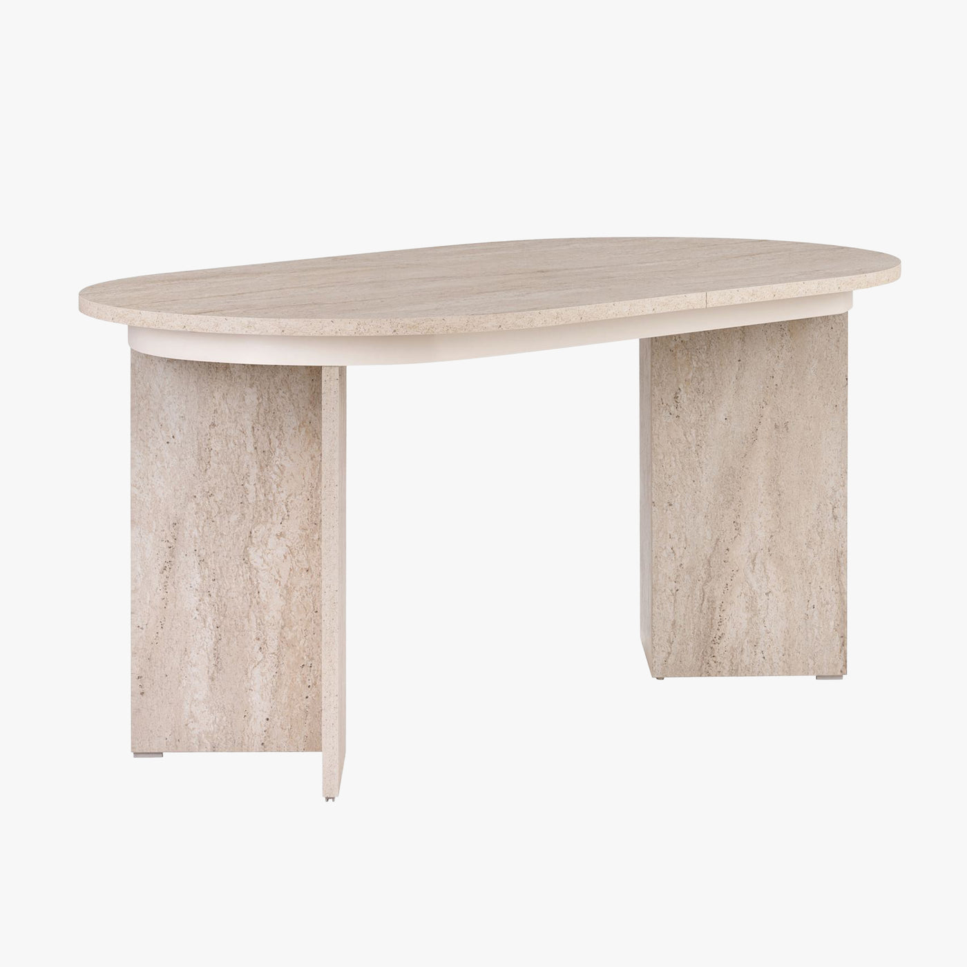 BELORA XL Table à manger extensible ovale beige 160-200 cm