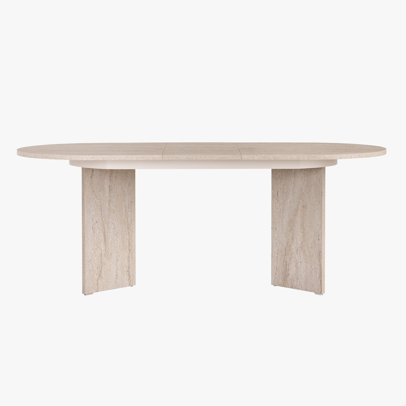 BELORA XL Table à manger extensible ovale beige 160-200 cm