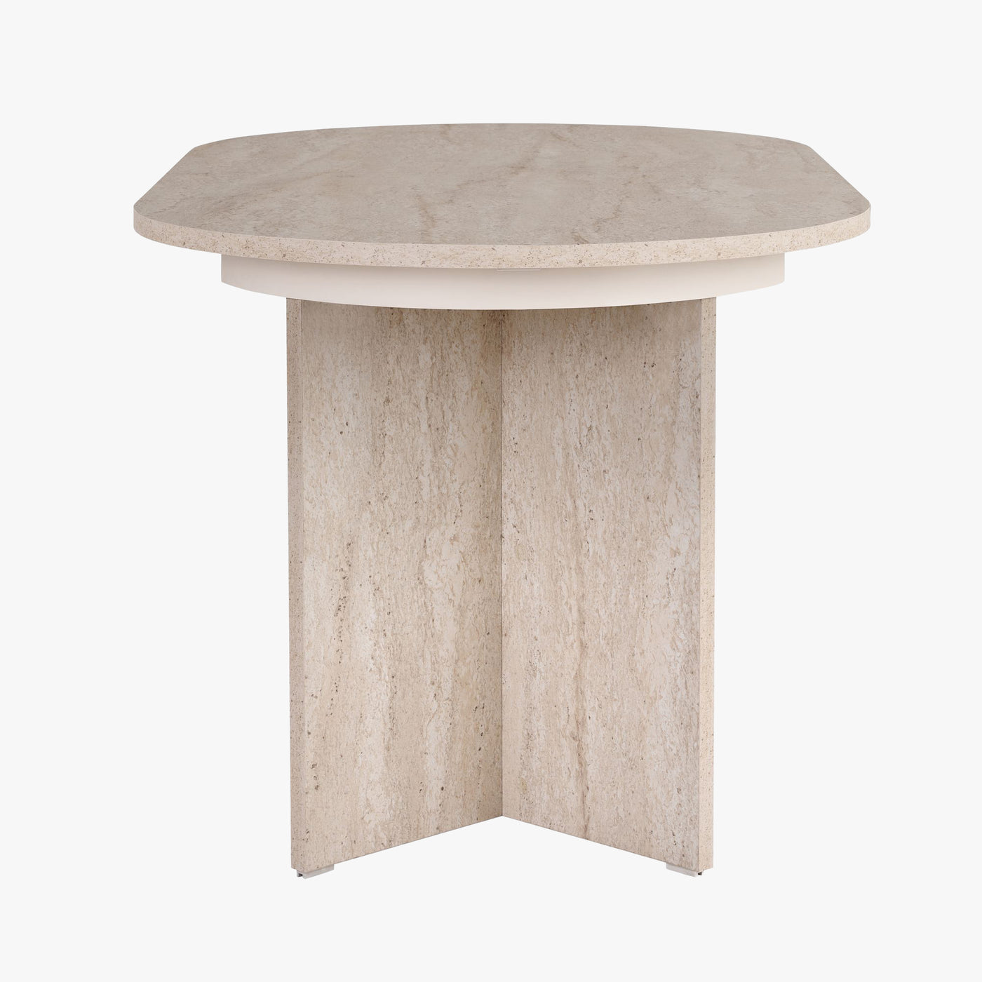 BELORA XL Table à manger extensible ovale beige 160-200 cm