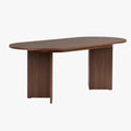 BELORA XL Table à manger extensible ovale couleur bois foncé 160-200 cm