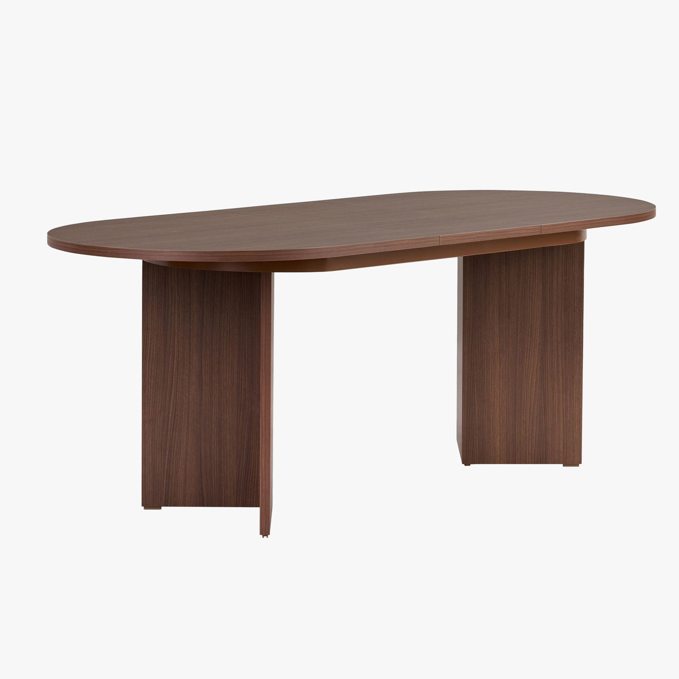 BELORA XL Table à manger extensible ovale couleur bois foncé 160-200 cm