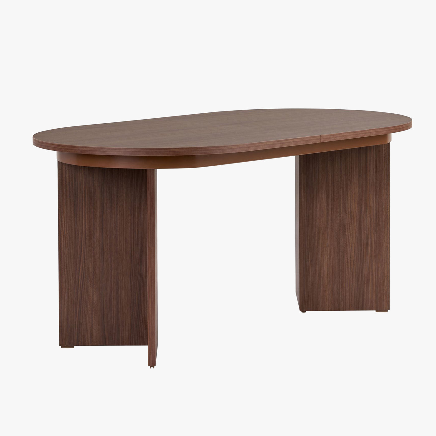 BELORA XL Table à manger extensible ovale couleur bois foncé 160-200 cm