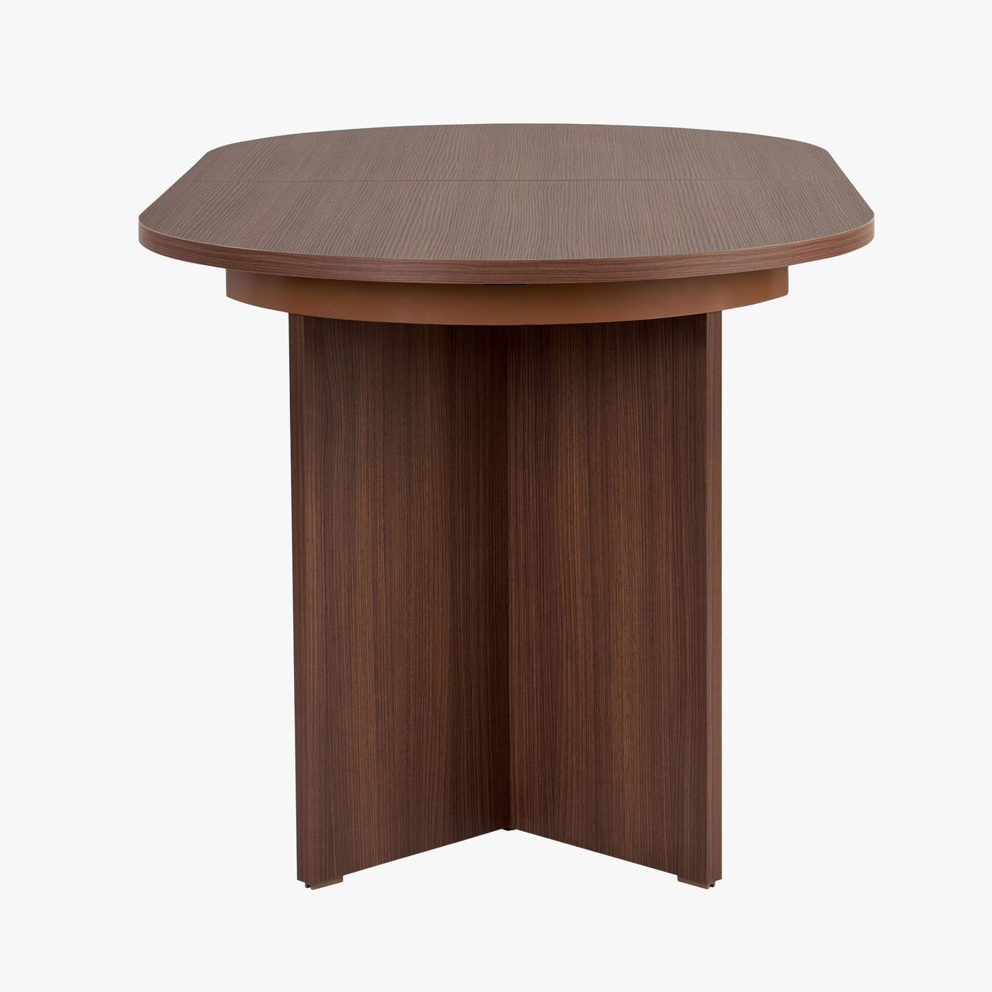 BELORA XL Table à manger extensible ovale couleur bois foncé 160-200 cm
