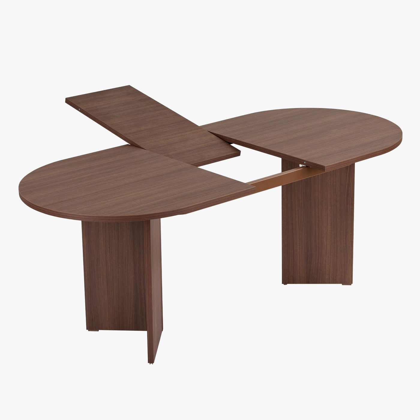 BELORA XL Table à manger extensible ovale couleur bois foncé 160-200 cm