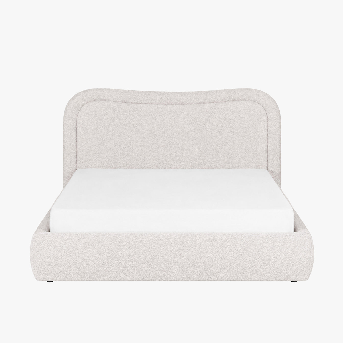 HAGA Lit double en tissu bouclette beige avec coffre 160x200 cm
