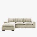 SELENIA Canapé d'angle modulable en tissu beige