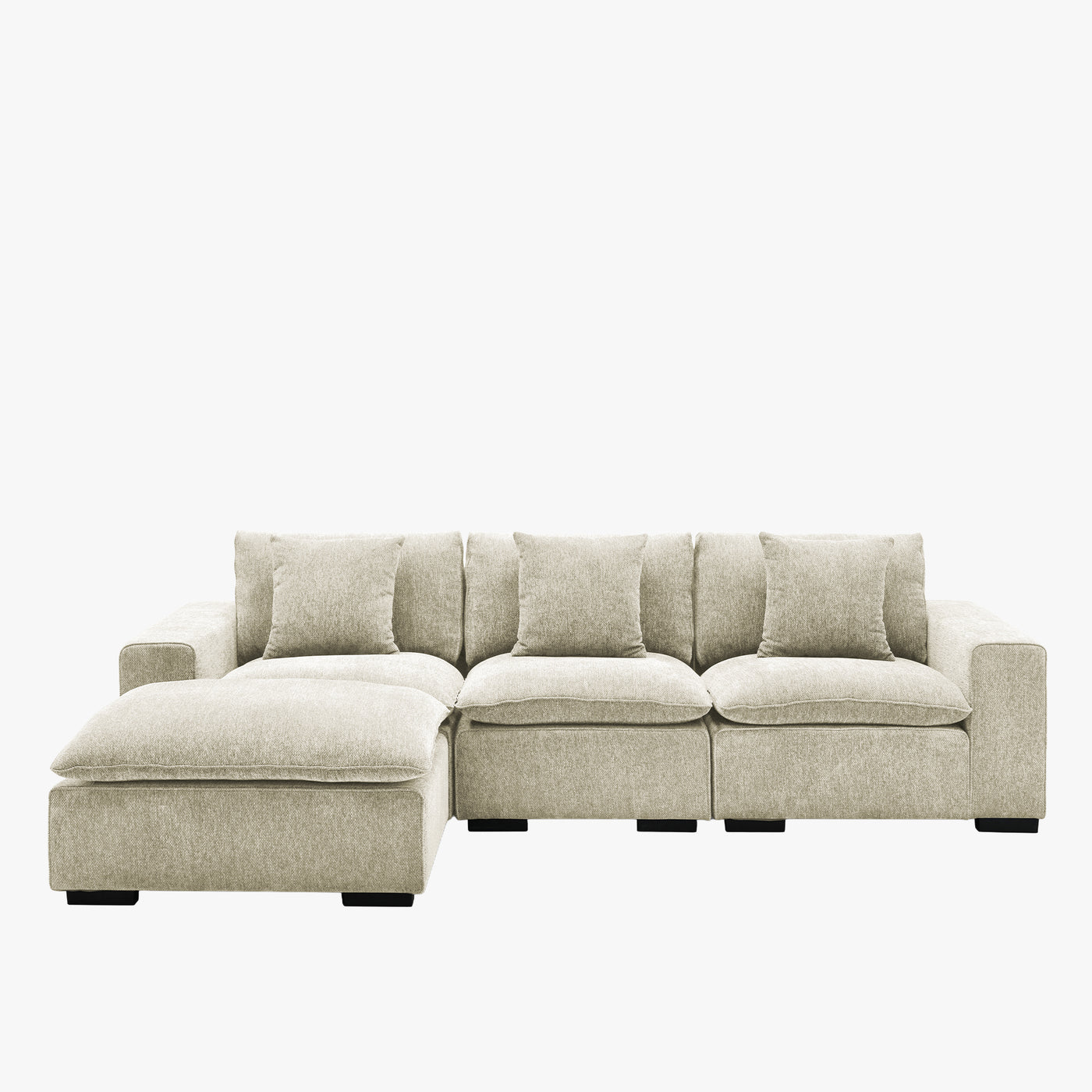 SELENIA Canapé d'angle modulable en tissu beige