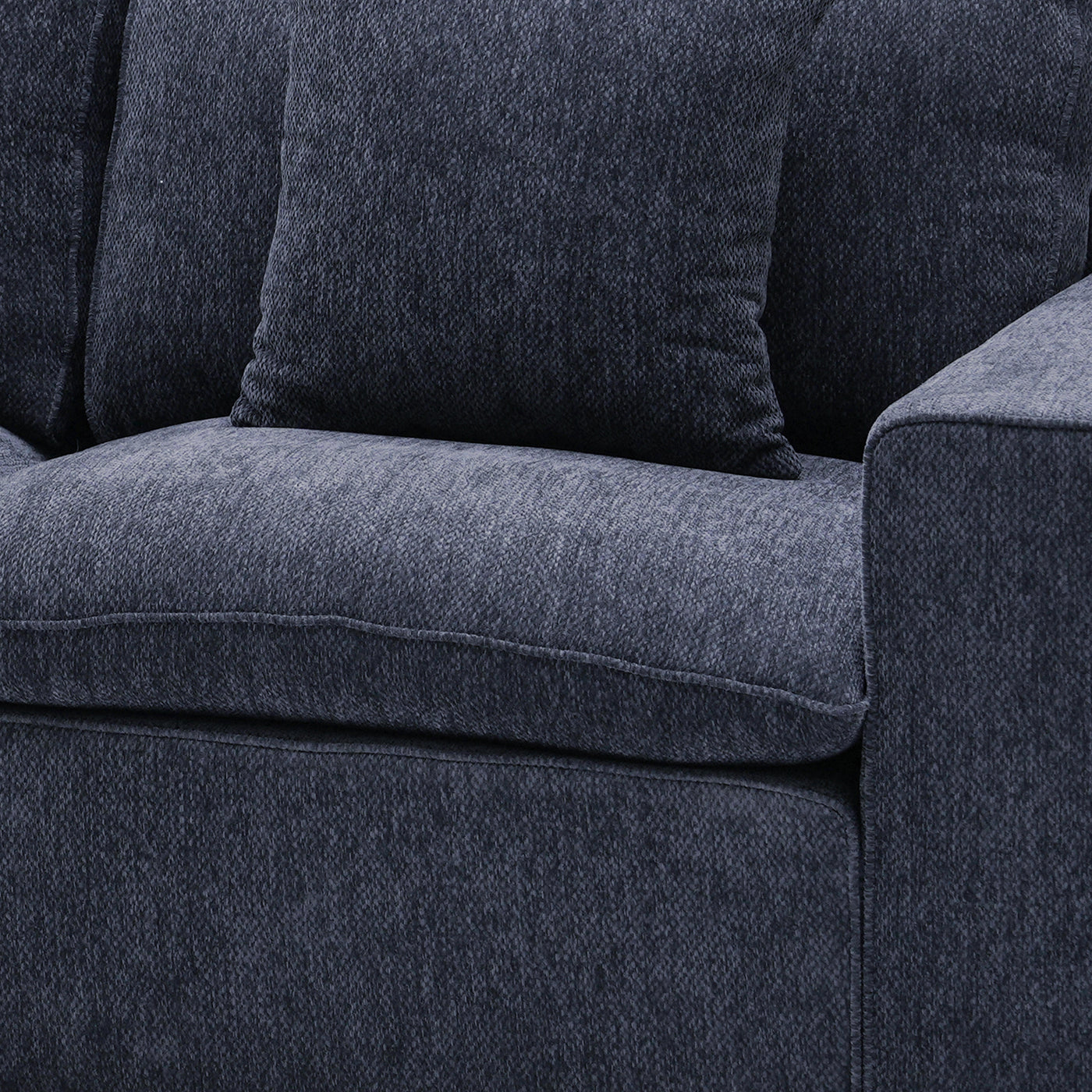 SELENIA Canapé d'angle modulable en tissu bleu