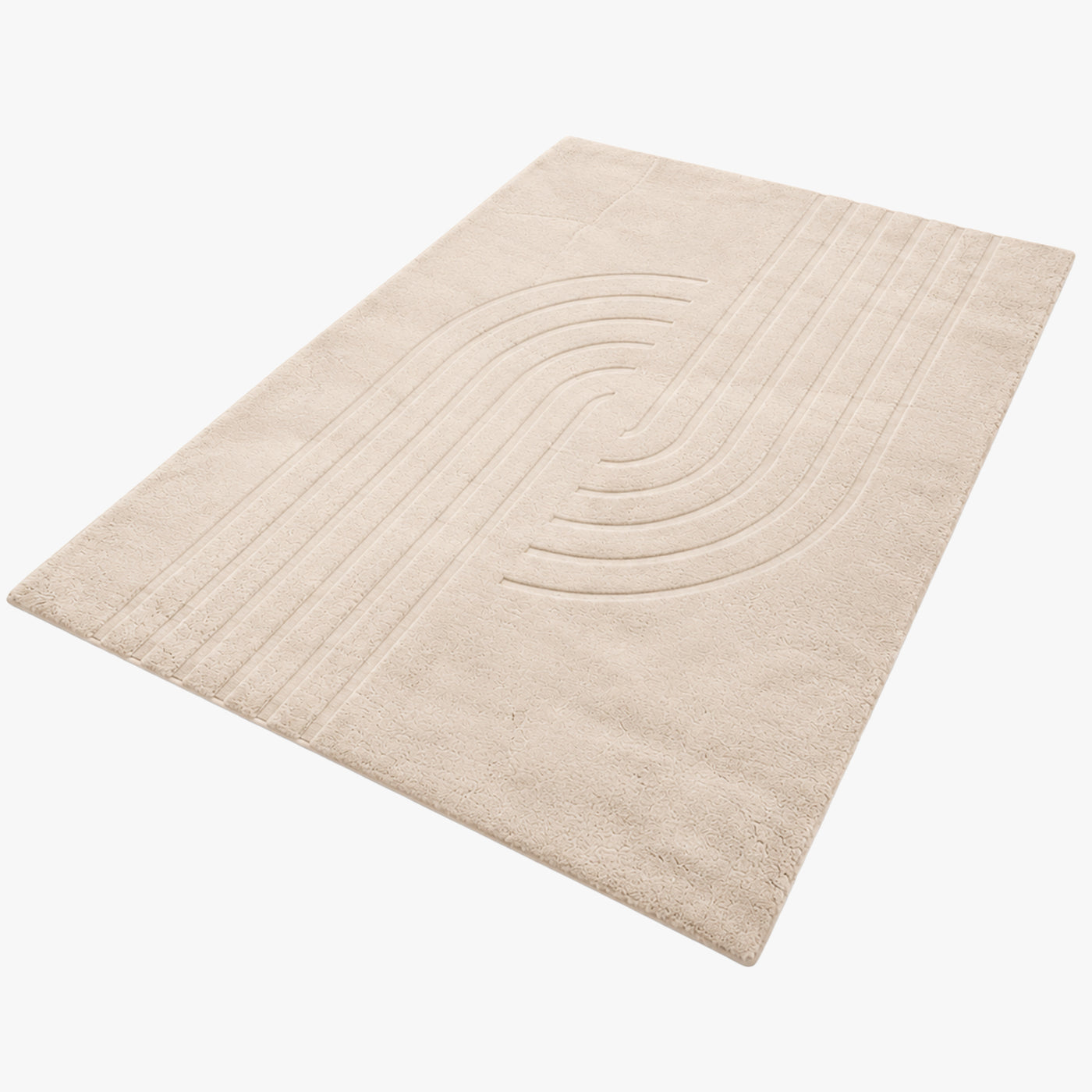 ALASKA Tapis en tissu doux à motif en relief beige - 160x230 cm