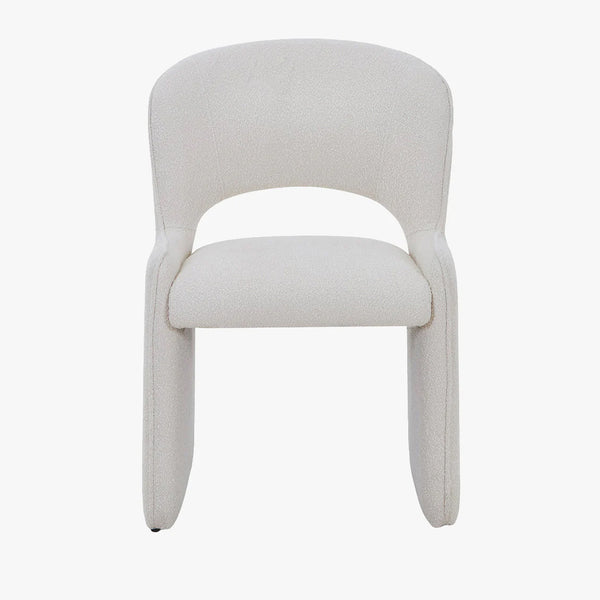 ALESIA Fauteuil tissu bouclette beige