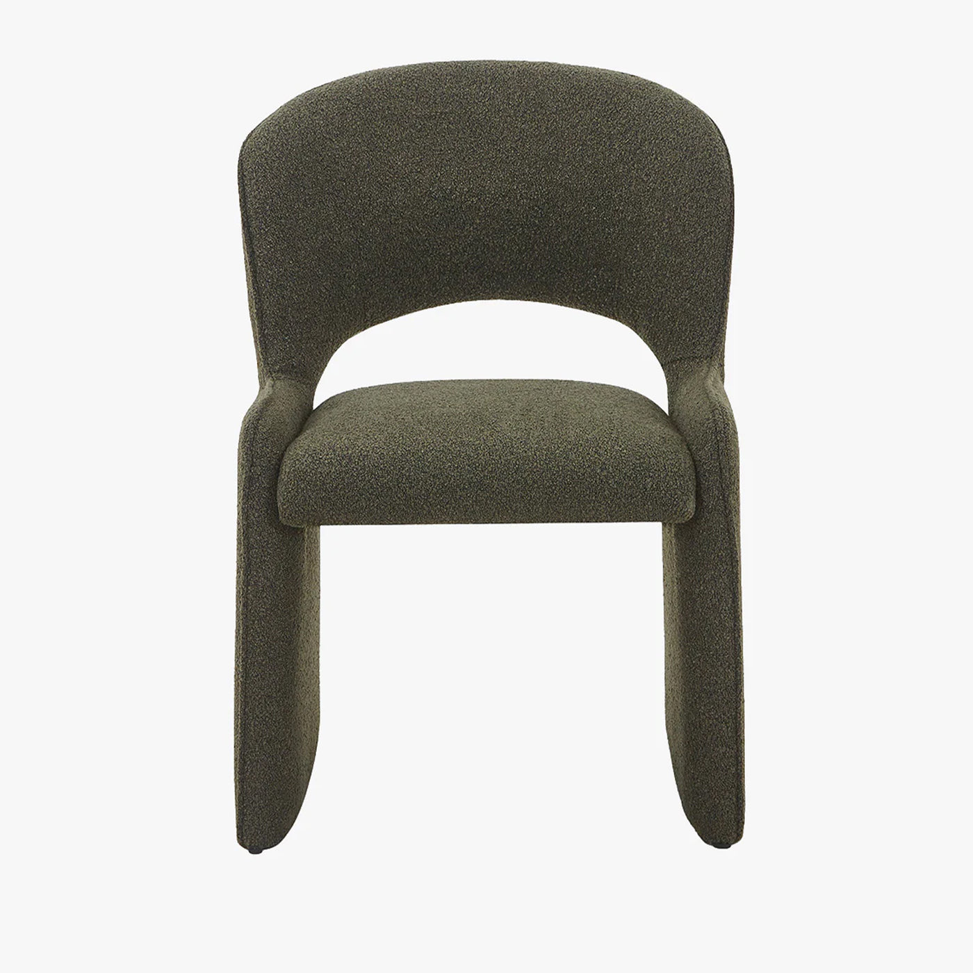 ALESIA Fauteuil tissu bouclette vert foncé