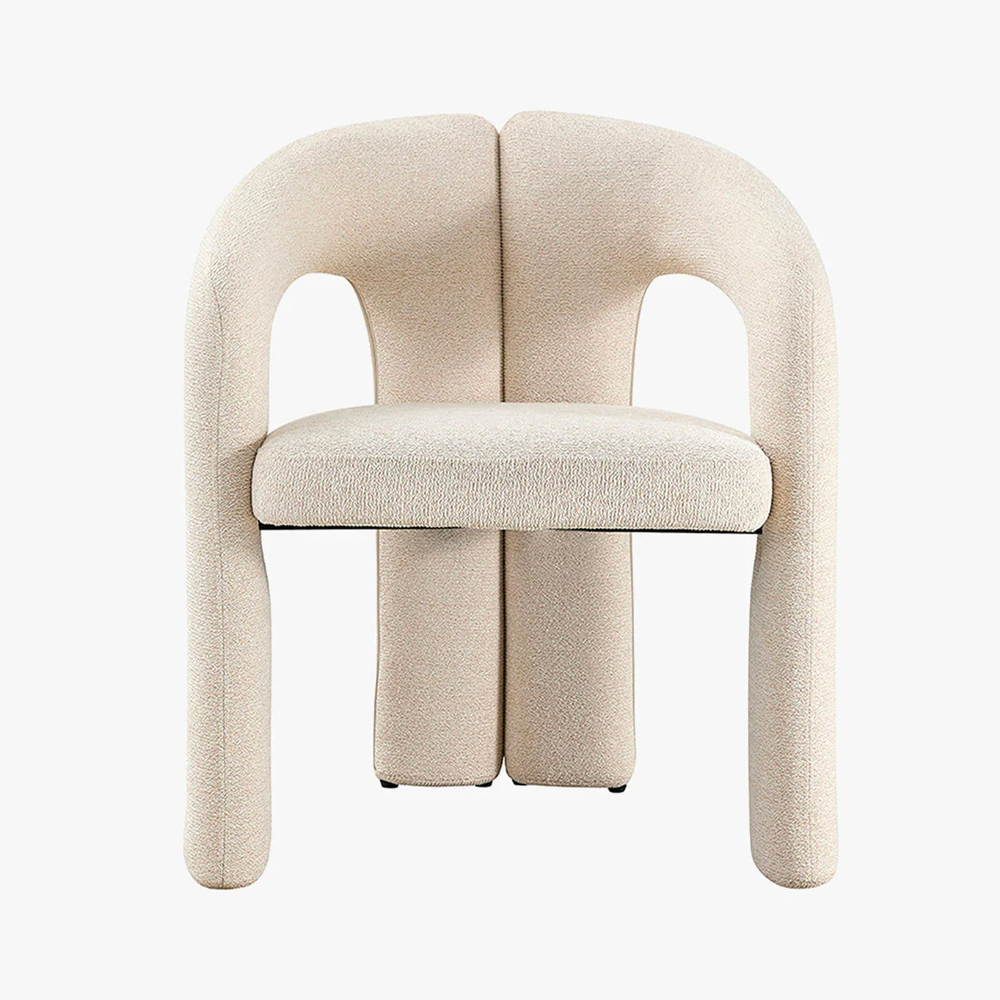 BEJA Fauteuil en tissu bouclette beige